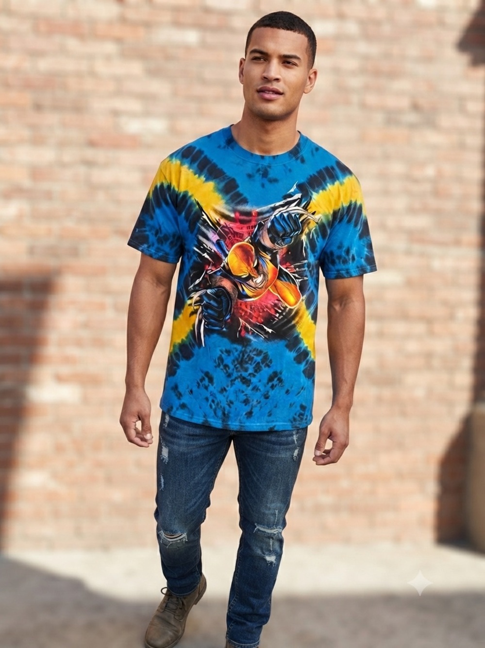 Universal Studios Marvel Wolverine Tie-Dye T-Shirt Like New